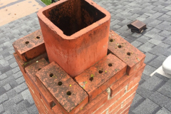 Incomplete chimney chase, which will allow water to penetrate inside the home