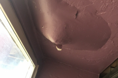 Evidence of "slight" water intrusion. Fresh paint didn't fix the problem.
